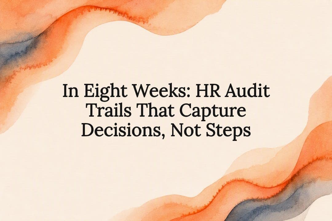In Eight Weeks: HR Audit Trails That Capture Decisions, Not Steps
