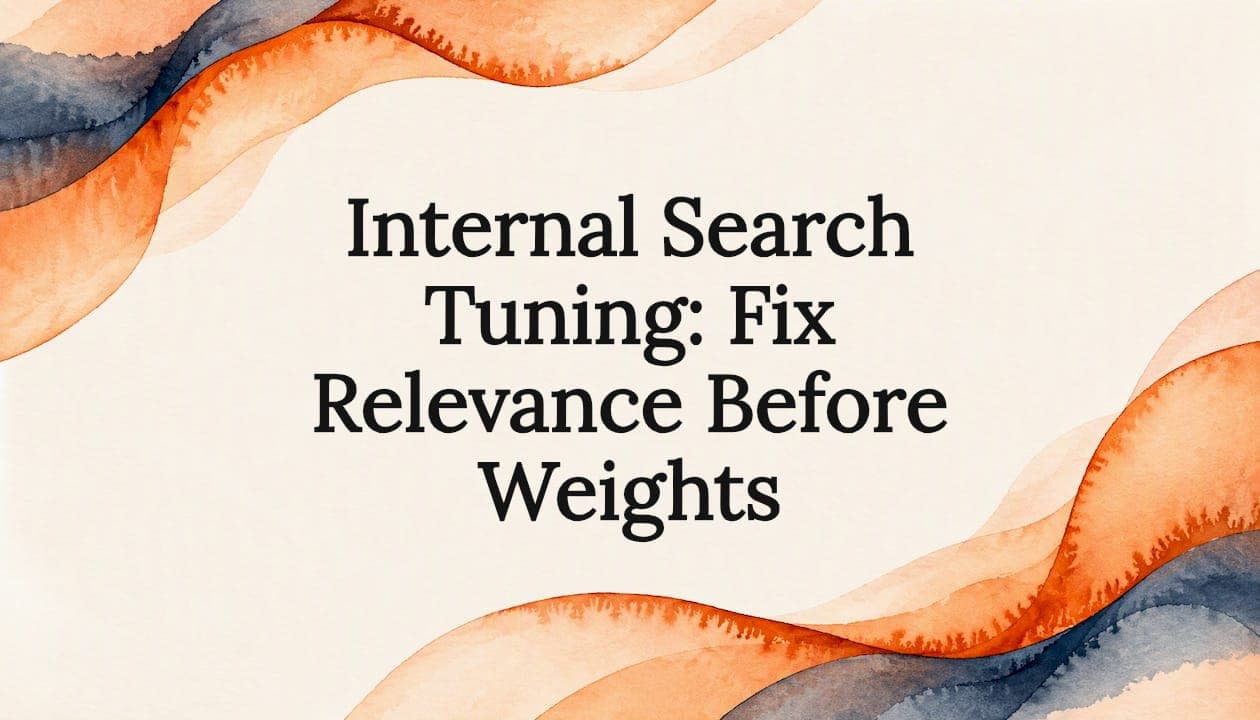 Internal Search Tuning: Fix Relevance Before Weights